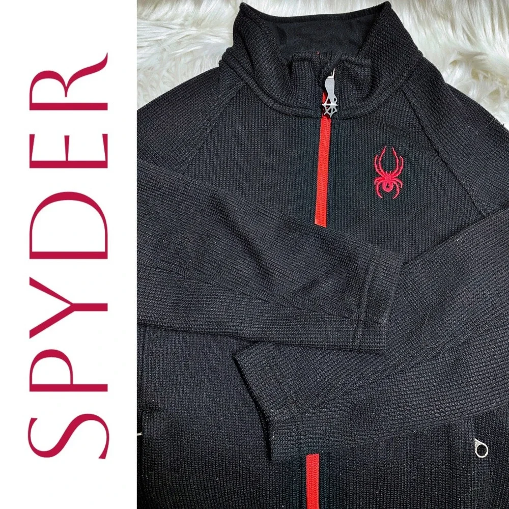 Spyder Full Zip Insulating Snow Jacket‎ Black Outdoor Activewear Youth 7/8